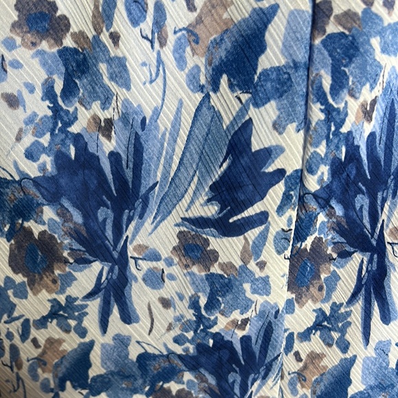 BIYAYCDA Blue & White Floral Skirt - Size Small - Polyester - Picture 5 of 7